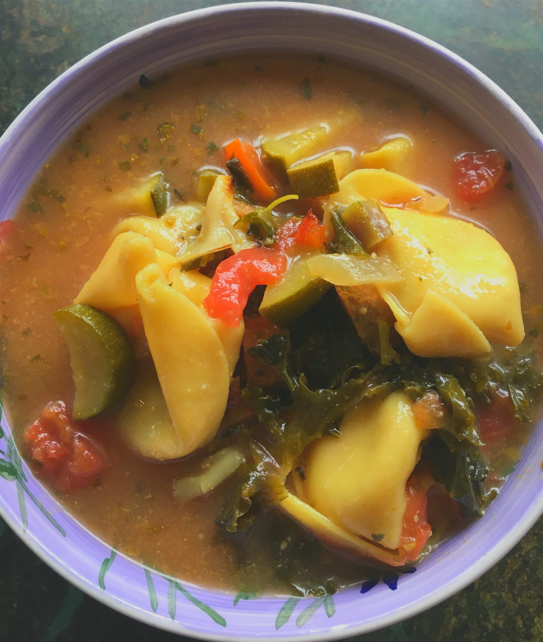 Tortellini Sausage Soup with Veggies - Chrysalis Herbs