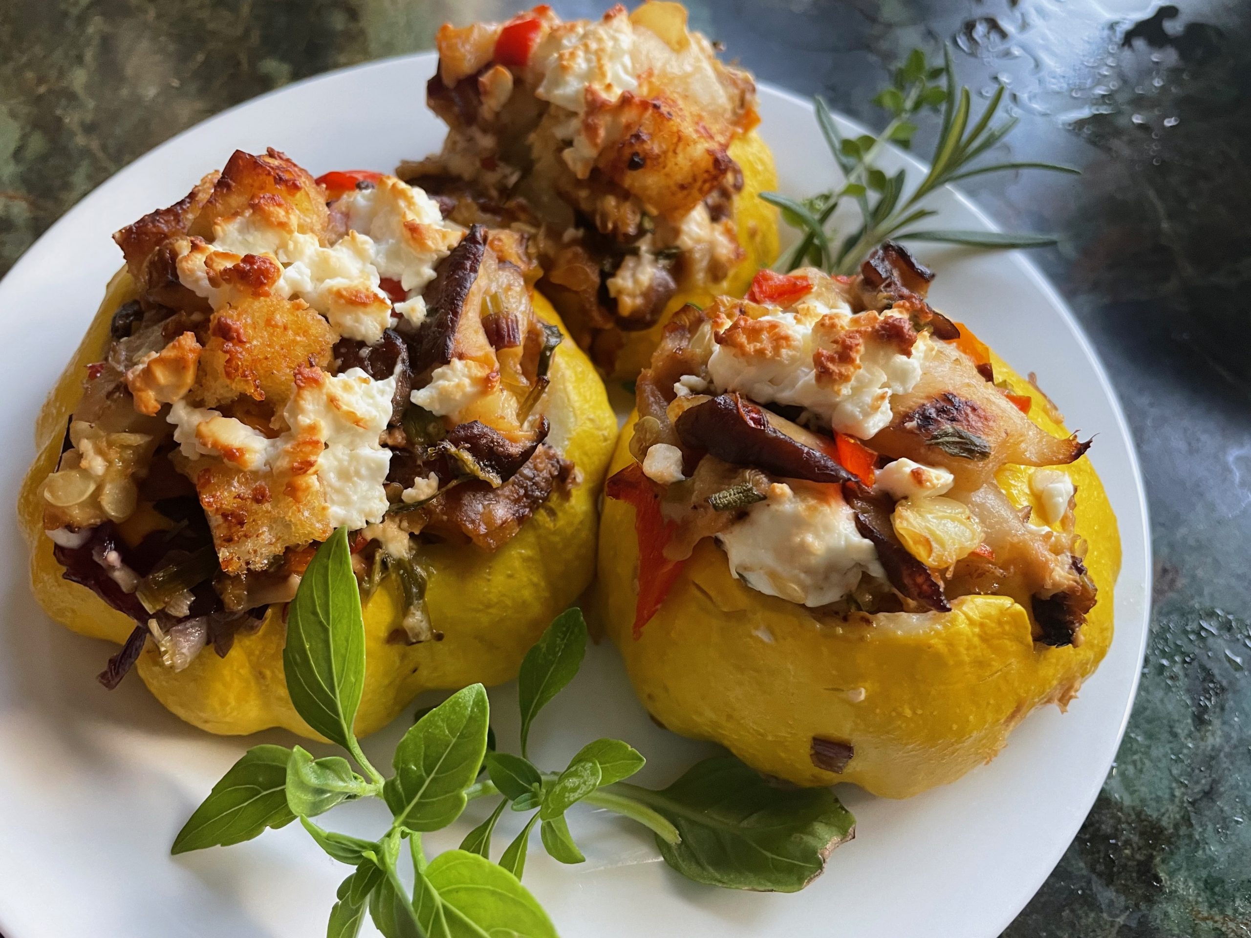 Stuffed Zucchini Squash - Chrysalis Herbs