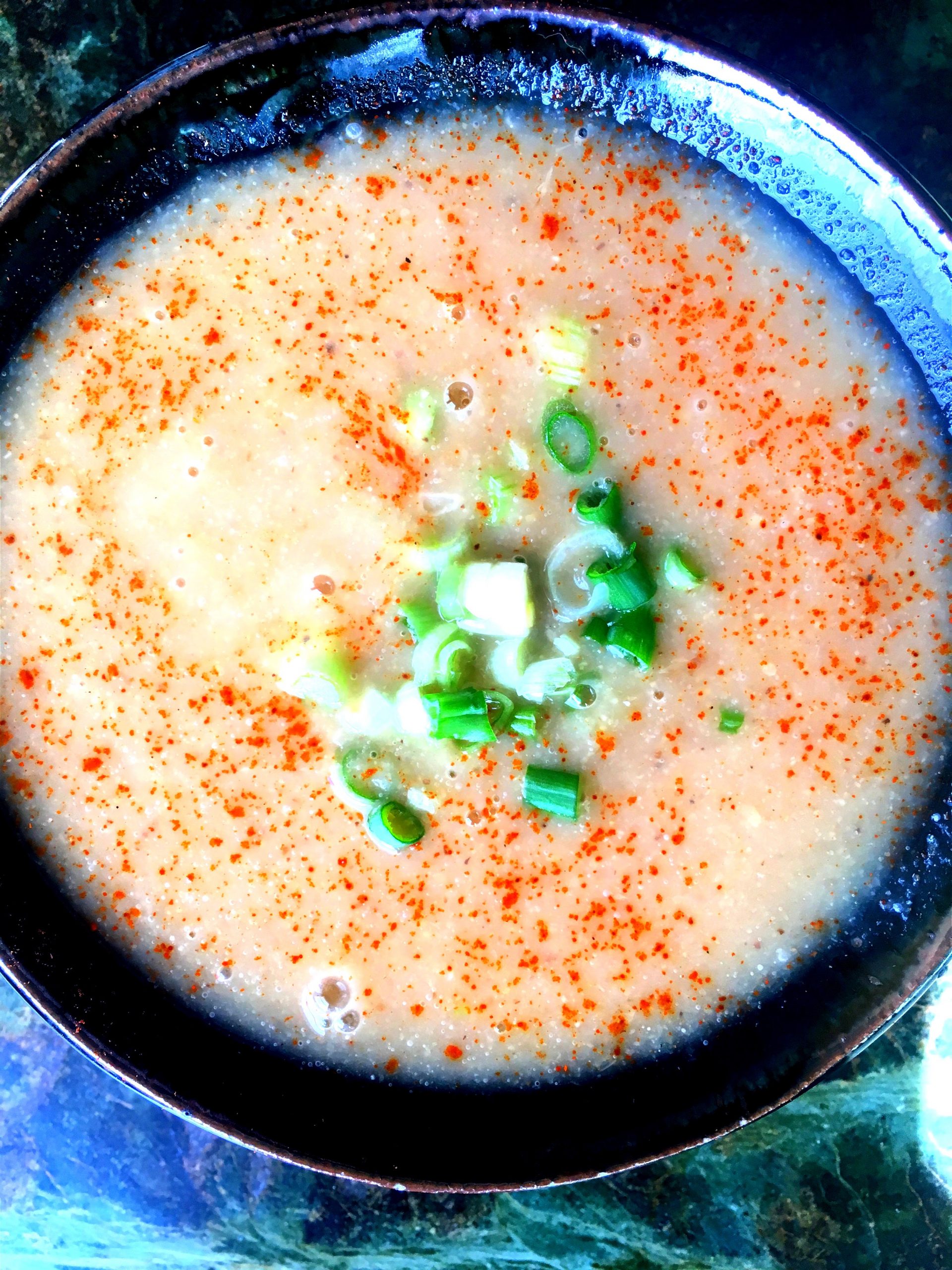 Creamy Garlic Soup with Parmesan - Chrysalis Herbs