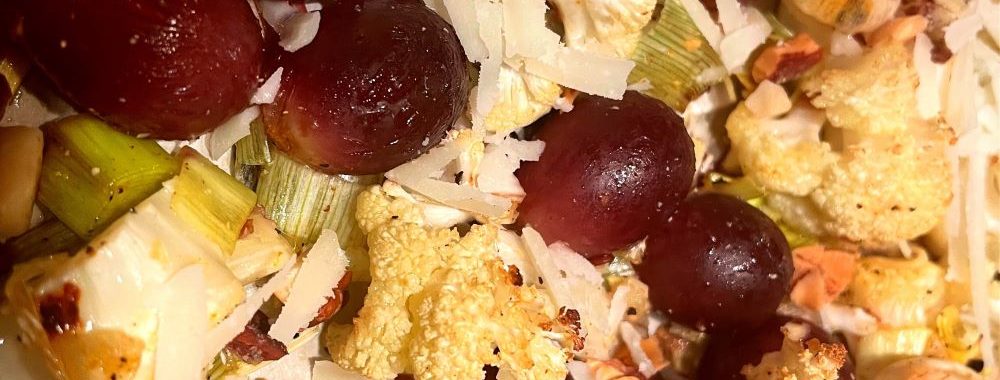 Nutty Roasted Cauliflower and Grapes